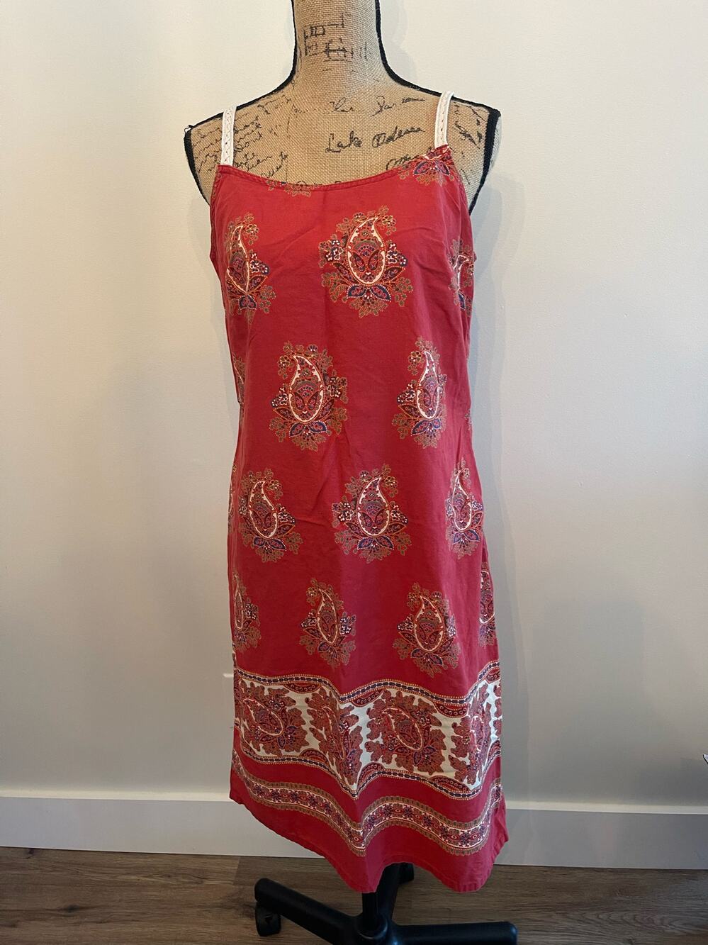 Liz Claiborne Lizwear Red Y2K Paisley Dress Size 12